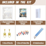 XTCIXAL Landscape Paint by Numbers Kit for Adults, Beach Paint by Number for Adults, Beginners Acrylic Canvas Painting Kits for Home Wall Decor 16x20 Inch XTCIXAL