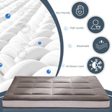 MAXYOYO 6" Extra Thick Floor Futon Mattress, Foldable Mattress Tatami Pad Floor Mattress for Adults Floor Bed Roll Up Mattress Guest Mattress, Dark Grey, Queen MAXYOYO