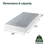 ZINUS 9 Inch Metal Smart Box Spring, Mattress Foundation, Strong Metal Frame, Easy Assembly, Twin Zinus