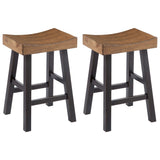 Signature Design by Ashley Glosco Farmhouse 25.5" Counter Height Saddle Barstool, Set of 2, Two-Tone Brown Signature Design by Ashley