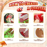 EWJRNSF 6 PCS Small Diamond Art Coasters Kits, Diamond Painting, Fall Diamond Art Kits for Adults Beginners, Arts and Crafts Item Sets with Holder for Drinks Mushroom EWJRNSF