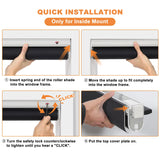 Persilux 100% Blackout Roller Shades, No Tools No Drill Cordless Blinds for Windows, Thermal Insulated UV Protection Privacy Window Shades for Bedroom Home Office Living Room (Black, 22" W x 72" H) Persilux