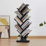 ruboka 8 Tier Tree Bookshelf,8 Shelf Floor Standing Bookcase Display for CDs/Magazine/Books, Retro Bookshelf for Bedroom, Living Room, Office,Balcony,Book Organizer Storage Shelves ruboka