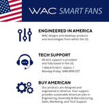 WAC Smart Fans Swirl Indoor and Outdoor 3-Blade Smart Home Ceiling Fan 54in Matte Black with 3000K LED Light Kit and Remote Control works with Alexa and iOS or Android App WAC Lighting