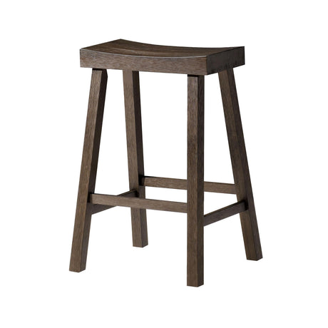 Maven Lane Vincent Counter Stool – 26 Inches – Rectangular Stool with Footrest – Brown Solid Wood – Space-Saving Design for Kitchen Counters & Islands Maven Lane