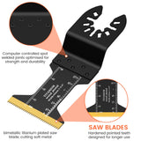 TEMINO Titanium Oscillating Tool Blades 4PCS Multi Tool Blades Kits Oscillating Saw Blades for Metal Wood Plastic Compatible with Dewalt, Rockwell, Milwaukee, Bosch etc. TEMINO