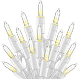 TW SHINE Warm White Christmas Lights, 20FT 100 Count Incandescent White Wire Christmas Tree Lights, Waterproof Xmas String Lights for Outdoor Indoor Home Party Decorations TW SHINE