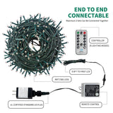 MZD8391 Color Changing Christmas String Lights Outdoor Indoor, 108FT 300 LED Warm White Multicolor Fairy Lights, END to END Connect, Waterproof Christmas Tree Lights Timer Remote MZD8391