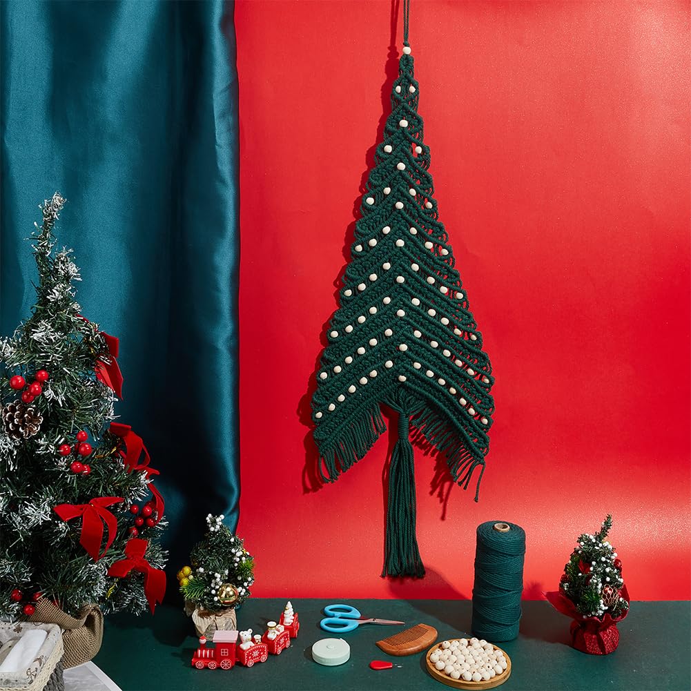 ACRNIGHEET DIY Large Macrame Christmas Tree Kit for Adults Beginners, Christmas Tree Macrame Wall Hanging Kit with Tassels Ornament, Craft Gitf Idea with Step by Step Tutorial Instruction Home Decor ACRNIGHEET