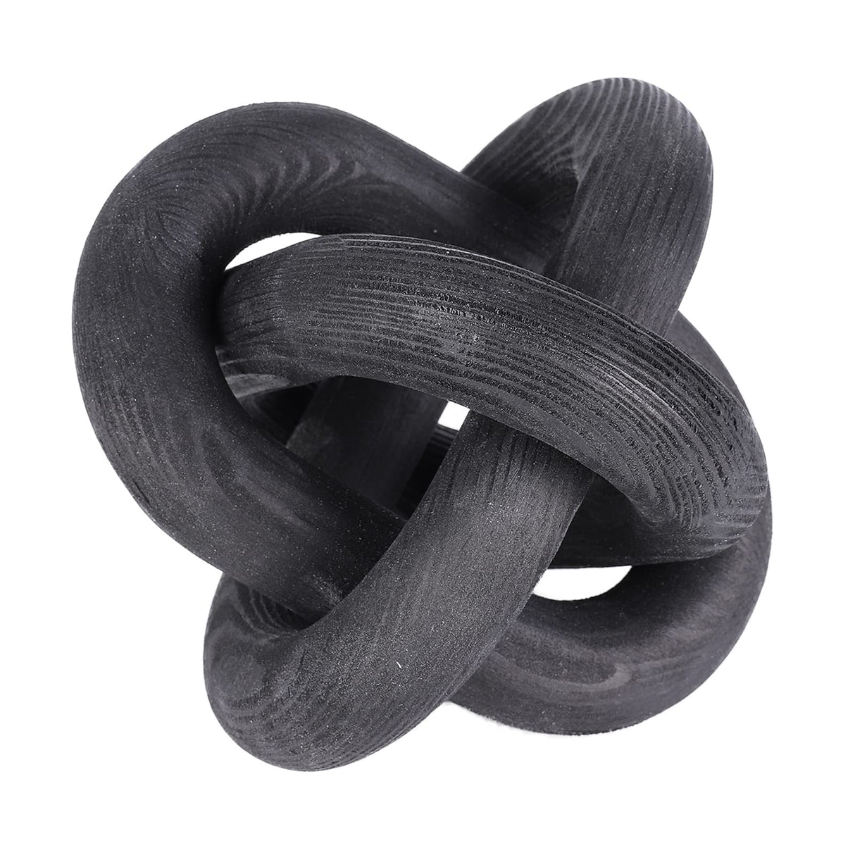 Jlong Wood Knot Decor, 3-Link Wood Chain Link Coffee Table Decor, Small Shelf Decor Accents, Hand Carved Modern Farmhouse Boho Wooden Knot Decorative Chain Wood Decor for Living Room Bedroom Office Jlong