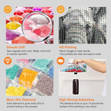 WSLWXSHM Diamond Painting Kits for Adults Elephant, Animal Round Full Drill Diamond Art Kits, 5D DIY Paint with Diamonds Crafts for Home Wall Decoration Gifts 12×12Inch WSLWXSHM