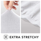 PureFit Super Stretch Sofa Slipcover – Spandex Non Slip Soft Couch Sofa Cover, Washable Furniture Protector with Non Skid Foam and Elastic Bottom for Kids, Pets （Loveseat, White PureFit