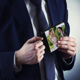 LEIFIDE 4 Pcs Sublimation Wallet Blank Heat Transfer Wallet Blank Sublimation Wallet Single Sided DIY Wallet Slim for Men PU Leather Wallets with ID Windows Card Slots for Christmas Travel Work Gift LEIFIDE