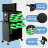 Granper 8 Drawer High Capacity Rolling Tool Chest, Metal Tool Box with Wheels and Drawers, Detachable Toolbox with Lock, Heavy Duty Tool Cabinet for Workshop, Warehouse and Garage (Black Green) Granper