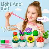Air Dry Clay for Kids - 12 Plants DIY Modeling Clay Kit with Sculpting Tools & STEM Tutorials - Ultra Light, Soft, Safe - Back to School Classroom Supplies, Home Party, Birthday Gifts for Ages 3-12+ DMTXCRP