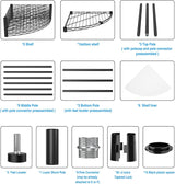 Corner Shelf Wire Shelving Unit, 6 Tier NSF Metal 420lbs Capacity Heavy Duty Adjustable Storage Rack with Shelf Liners for Closet Kitchen Bathroom Garage Basement, 72" H x 18" L x 18" D - Black pouseayar