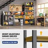 Metallitrend Garage Shelving Units | Heavy-Duty Metal Shelf Storage Rack & Adjustable Garage Storage Shelves Metallitrend