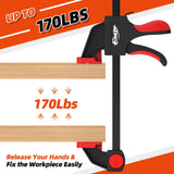 EHDY 24" Bar Clamps for Woodworking, 4-Piece One-Handed Clamp/Spreader, Light-Duty Quick-Change F Clamp with 170 lbs Load Limit EHDY
