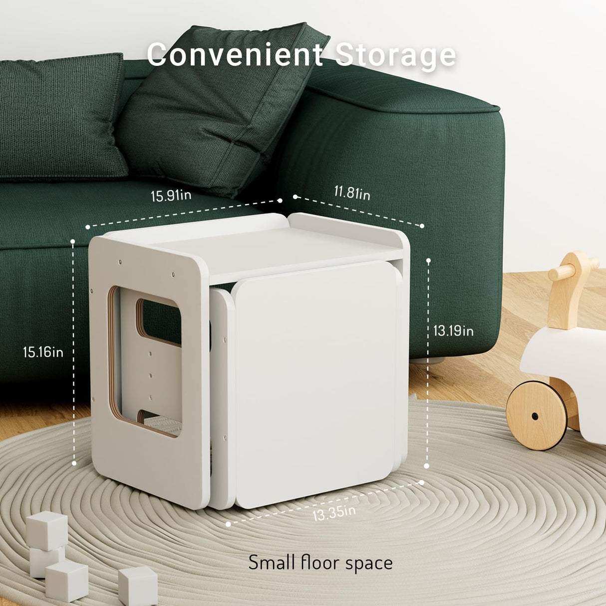 Tilhumt Montessori Weaning Table and Chair Set for Kids, Toddler Table and Chair Set, Adjustable Height Chair and Activity Table with Fence for Read, Play, Crafts (Upgraded) Tilhumt