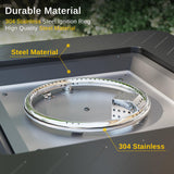 EAST OAK 28'' Propane Fire Pit Table, 50,000 BTU Steel Gas FirePit for Outdoor, Outside Patio Deck and Garden, CSA Certified Fire Table with Magnetic Lid, Cover-Storage Basket and Lava Rock , Black EAST OAK