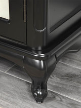 Farmhouse Arched Display Cabinet Bookcase Bookshelf with Glass Doors and Adjustable Shelves, 72" Tall 6 Tiers French Country-Inspired Wooden Curio Cabinet for Living Room, Office (Distressed Black) ZESTO PASSION FOR LIVE