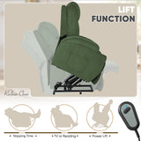 VICTONE Electric Power Lift Recliner Chair for Elderly Reclining Sofa for Living Room with Massage, Side Pockets and Cup Holders (Corduroy, Green) VICTONE