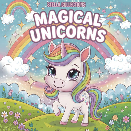 Magical Unicorns: A Coloring Book for Kids Aged 3–9: Adorable Unicorns, Rainbows, and Imaginative Worlds to Color WoodArtSupply