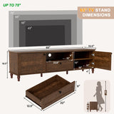 ANJ TV Stand for 75 inch TV, Mid-Century Modern TV Console with Storage Cabinet, Wooden Television Furniture for Living Room, Entertainment Center with Ample Large Storage Space ANJ