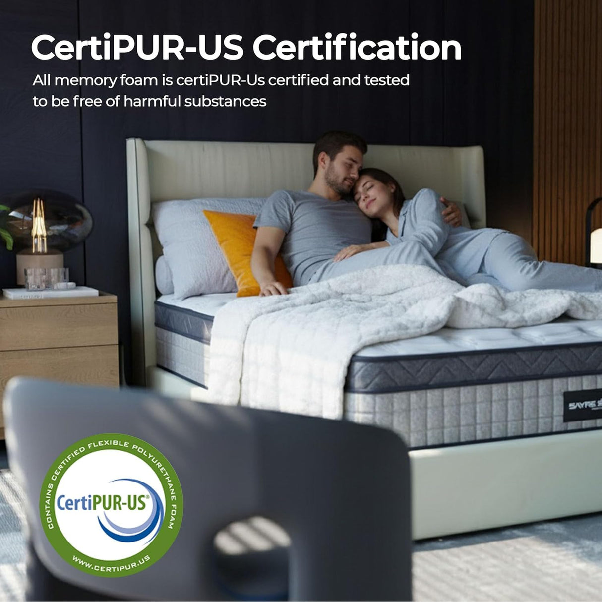 SAYRE SLEEP SAYREE 12 Inch Full Memory Foam Mattress in a Box – Cooling Gel, Medium Firm Support, Pressure Relief, CertiPUR-US & Oeko-TEX Certified, Made in USA SAYRE SLEEP