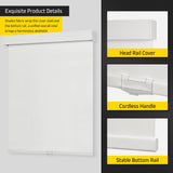 UNISHADES Cordless Blackout Roller Shades for Bedroom Windows, for Window Frame Size 31" W × 72" H White UNISHADES