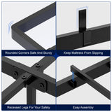 Gadroad LED Floating Queen Bed Frame with Charging Station and Metal Slats Support Gadroad