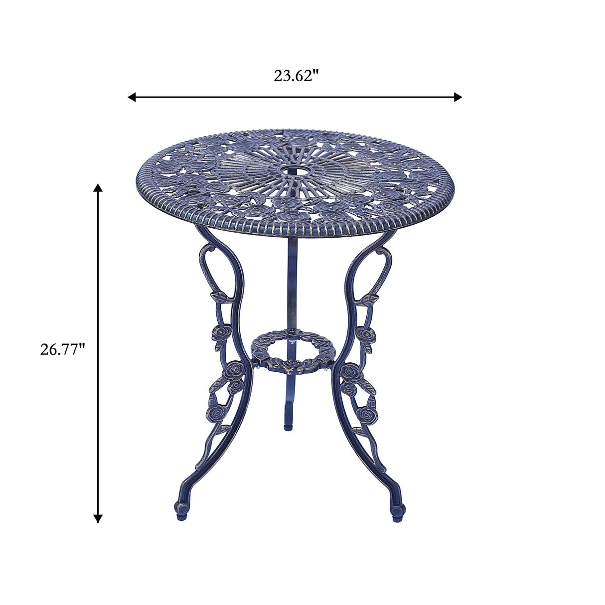 Mandolin Patio Table and Chairs,5 Piece Outdoor Dining Set,Rust-Resistant Cast Aluminum Bistro Set with Cushion.Rose Design (Copper) Mandolin