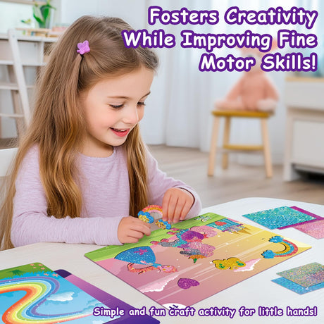 CREATIVETREES Foil Arts and Crafts for Kids – Unicorn and Princess Supplies with Clean Crafting, Mess-Free Coloring, Travel Toys, and Birthday Gifts for Girls Ages 4 5 6 7 8 9-12 CREATIVETREES