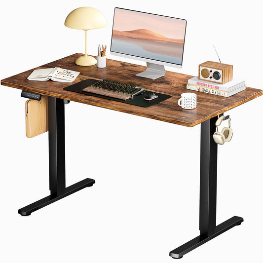 Simple Deluxe Electric Standing Desk, Standing Desk Adjustable Height, 24x40 Inches Sit Stand up Desk, Ergonomic Rising Computer Table with Memory Preset, Rustic Brown