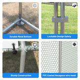 NUGRIART Large Metal Chicken Coop, Outdoor cage Run with Waterproof and Anti-UV Cover, Dome Roof Walk-in Poultry Cage Rabbit Duck House for Outside, Backyard and Farm. NUGRIART
