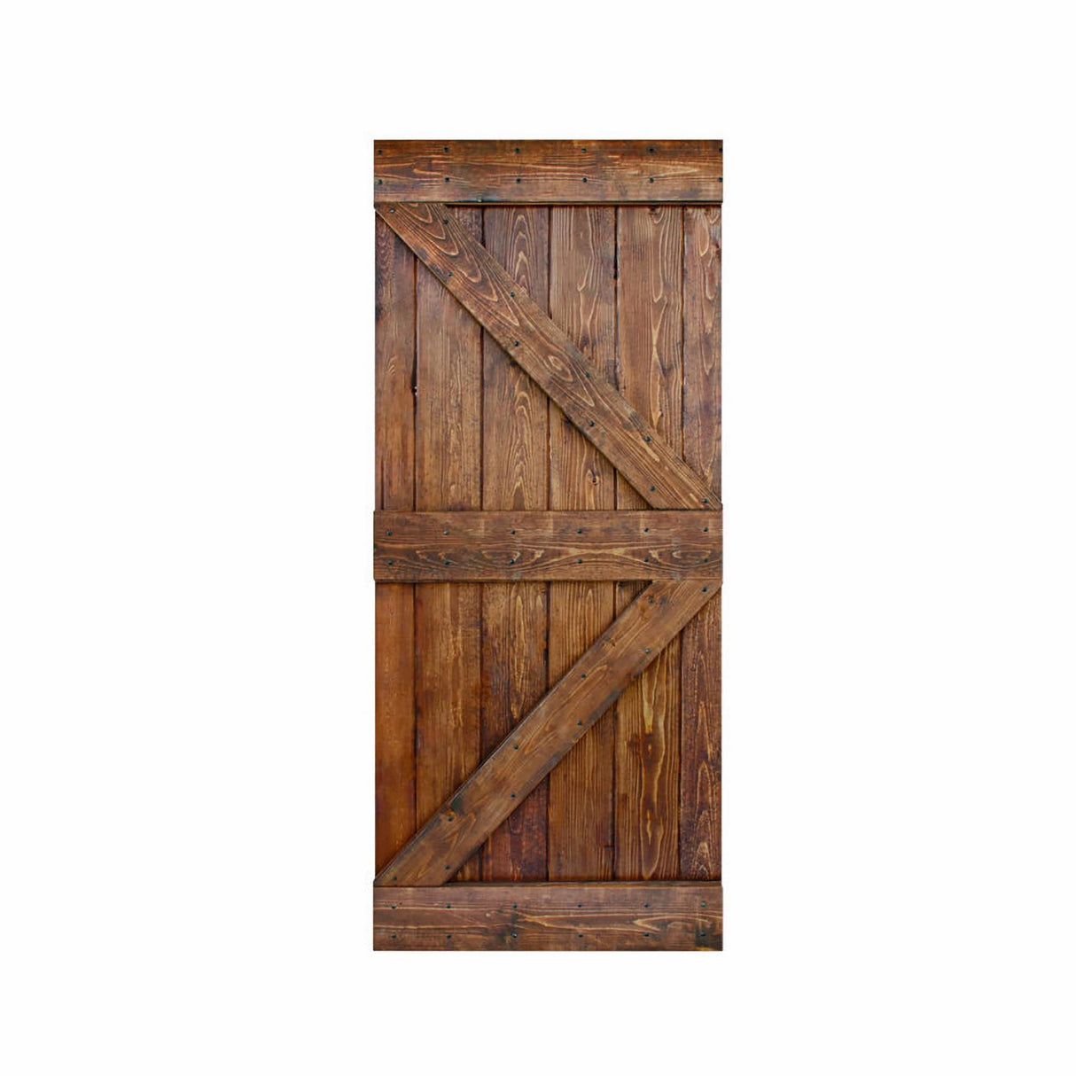 K Style Series Finished DIY Solid Wood Sliding Barn Door Slab(Hardware Kit NOT Included) (36in. x 84in., Classic Walnut) ISLIFE