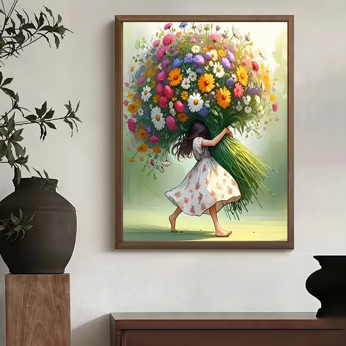 Shouruihua Diamond Painting Kits for Adults, Fairy & Flowers Diamond Art Kit for Adults Beginner, DIY Full Drill Diamond Dots Paintings with Gem Art and Crafts for Adult Home Decor 15.7x11.8 in Shouruihua