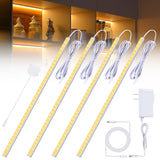 JUSJUBR 4PCS x 12inch Sector Display Cabinet Lights, Dimmable LED Shelf Lighting with Memory Function, Bookcase Lighting, LED Lights for Display Case/Pantry/Closet/Safe, Warm White 3000K JUSJUBR