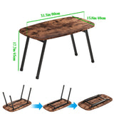 MUZERUL Folding Coffee Table Rustic Small Coffee Tables,Foldable Portable Table for Small Spaces,Rectangular Mid Century Coffee Table for Living Room, Home, Office,Easy Assembly 31.5"x15.7"x17.7" MUZERUL