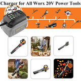 WA3742 Charger for Worx 20V Lithium Battery WA3520 WA3525 WA3578, Replacement for Worx Battery Charger 20V WA3732 WA3875 WA3881 zyystarttogo