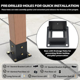 Grehitk Pergola Kit with Brackets, 15°Slanted Roof Pergola Bracket Kit, Roof Wall Mount Extension Bracket Kit 3-Way Brackets for Pergolas,Log Cabin Outdoor Pergola 4"x 4" (Actual 3.5" X 3.5") Lumber Grehitk