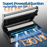 90Kpa Food Vacuum Sealer, Stainless Steel Vacuum Sealer Machine for Food with Double Heat Seal & Double Pump, Food Sealer Dry/Moist/Liquid Modes, Roll Storage and Cutter, Easy-Lock Handle and Clean AKDGY