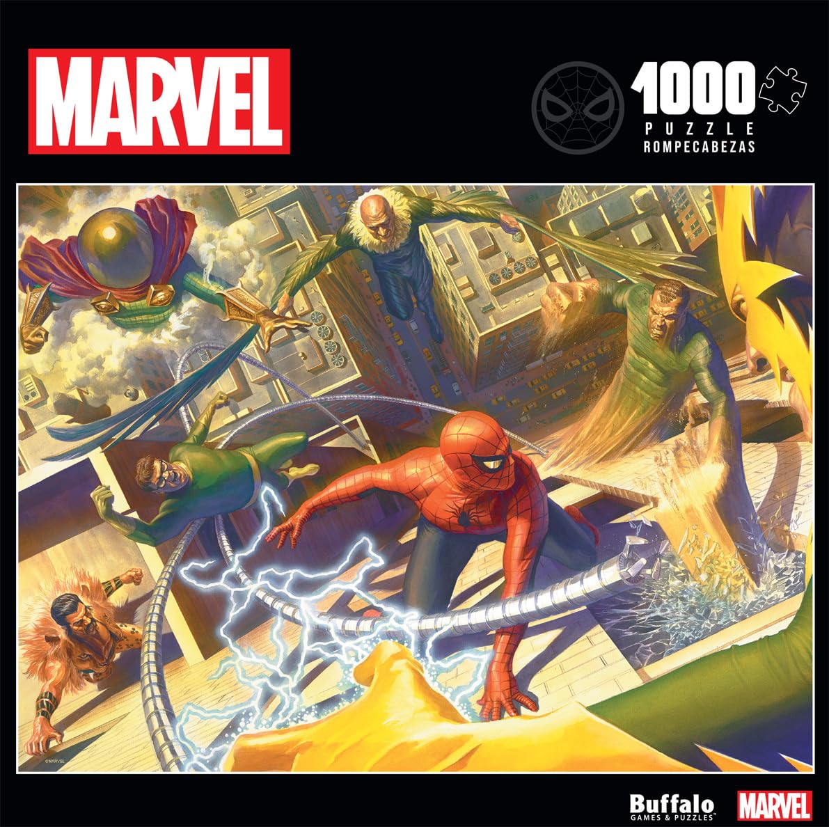 Buffalo Games - Marvel - Spider-Man vs. Sinister Six - 1000 Piece Jigsaw Puzzle for Adults Challenging Puzzle Perfect for Game Nights - Finished Size is 26.75 x 19.75 Buffalo Games