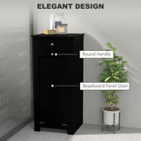 HOMCOM Laundry Hamper Cabinet with Removable Basket, Tilt Out Laundry Hamper Cabinet with Drawer and Beadboard Door, Laundry Cabinet Bathroom Storage Cabinet, Black HOMCOM