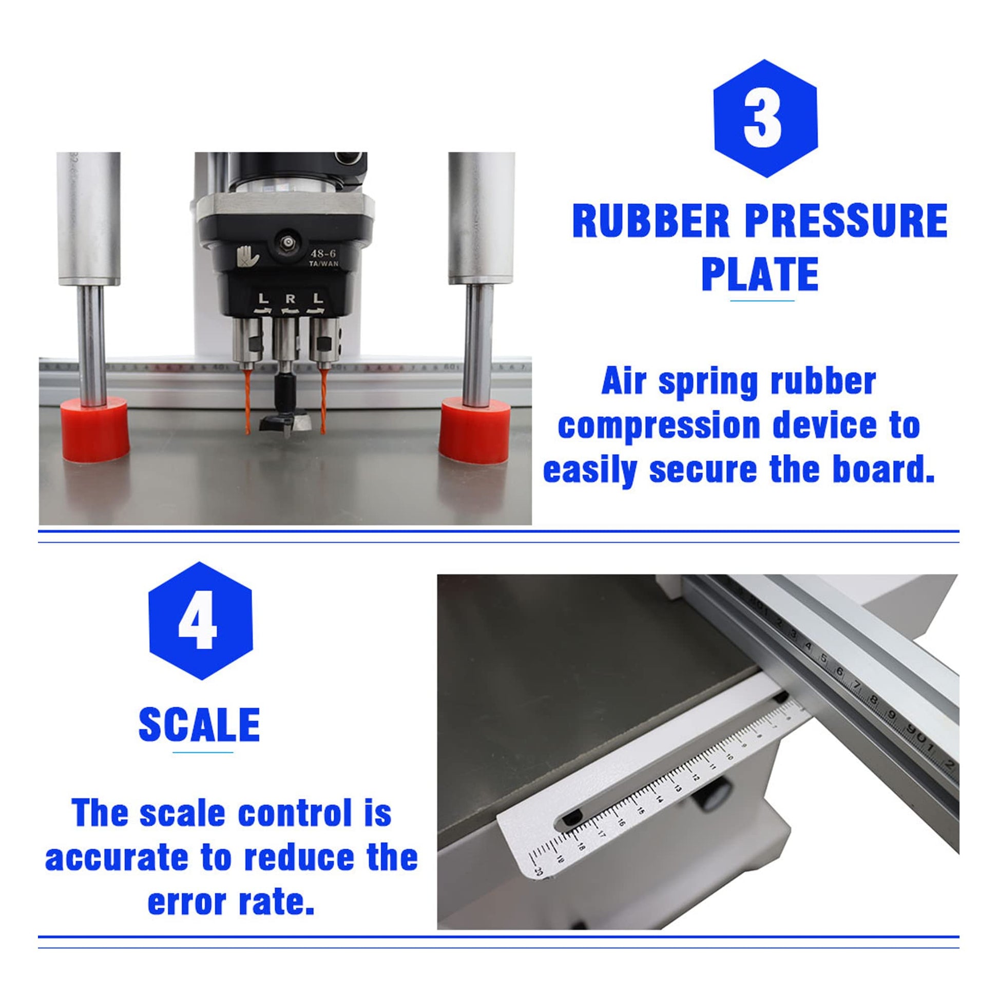 LGXEnzhuo 110V Pneumatic Hinge Boring Insertion Machine Single Head Hinge Drill Hinge Drilling Machine for Drilling Wardrobe Door Kitchen Cabinet Door Bookcase Door 3Z-48-6 1.5KW - WoodArtSupply