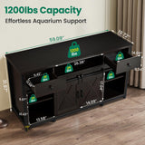 Fantico 75-120 Gallon Aquarium Stand with Power Outlets - Dual Aquarium Support, Cabinet Storage, Thick Hardwood Top, Versatile Socket with Adjustable Panels, 1200 lbs Capacity, Dark Brown Fantico