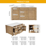 homary Kitchen Island Modern Wood Kitchen Island with Sintered Stone Top and Storage,Whitewash, Spacious Design for 2-3 Stools (Whitewash, 72'') homary