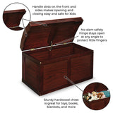 Badger Basket Kid's Hardwood Barrel Top Toy Box Storage Chest with Safety Hinge - Cherry Badger Basket