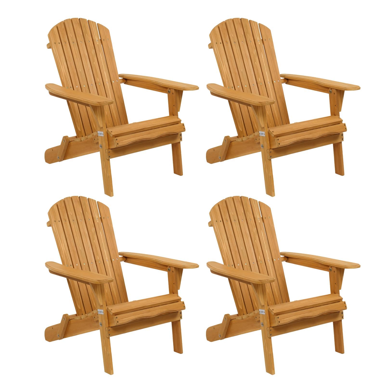 VINGLI Folding Adirondack Chairs Set of 4 Clearance Weather Resistant/Lawn Cheap Fire Pit Highwood Lounge Chairs-Patio Furniture Sets for Campfire, Bonfire - WoodArtSupply