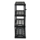 Gracious Living 4 Shelf Fixed Height Ventilated Heavy Duty Storage Unit 18 x 36 x 54.5" Organizer System for Home, Garage, Basement, & Laundry, Black Gracious Living